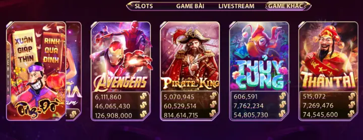 Đa dạng tựa game nổ hũ gemwin 2024