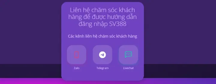 Hỗ trợ liên hệ sv388 trên mọi nền tảng