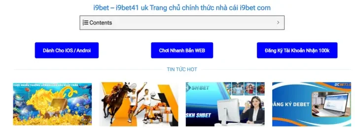 Truy cập link chính thức vào trang chủ i9bet
