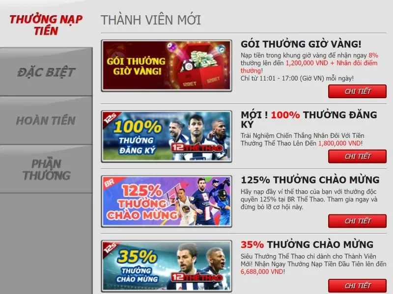 12Bet tổ chức vô vàn khuyến mãi và ưu đãi lớn
