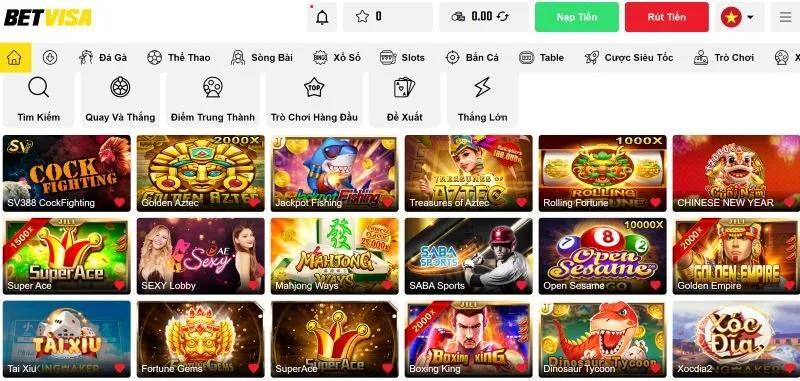 Khám phá kho game hàng đầu của Betvisa